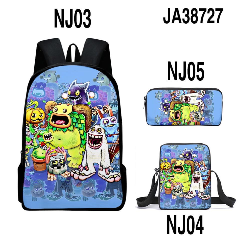 New monster music backpack trendy backpack European and American retro peripheral schoolbag
