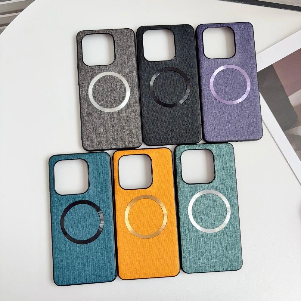 For Magsafe Clothing Design Hard Case For Motorola Edge 70 60S 60 Pro Fusion+ Anti-Shock Leather Hard Case For Moto X70 Air Pro