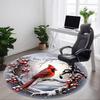 1pc Winter Wreath Chair Carpet for Office, Round Non Slip Durable Large Size Office Carpet, Suitable for Office