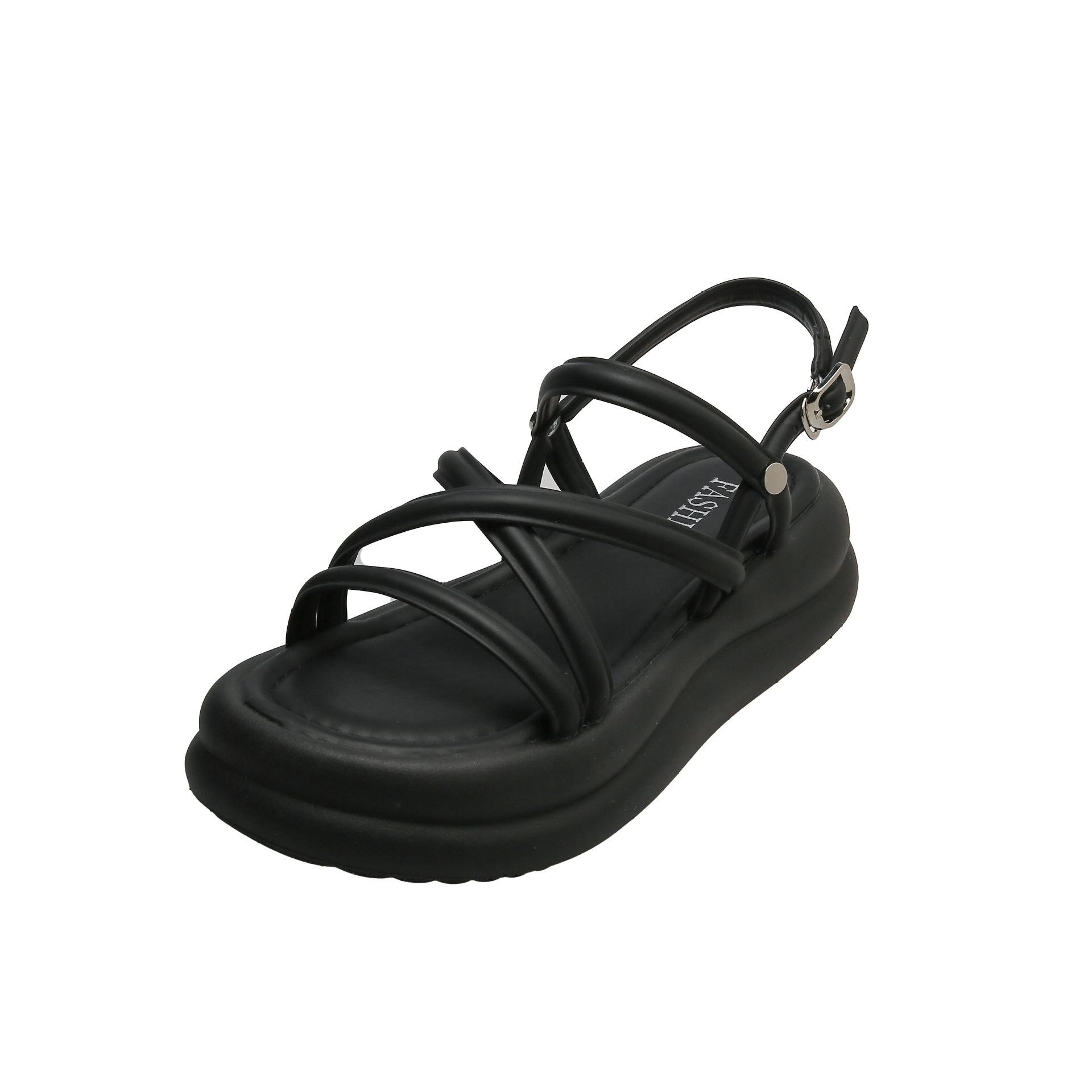 

Модные сандалии на толстой подошве для женщин Летние сандалии-клинья для женщин с ремешками на щиколотке Сандалии на толстой подошве для женщин 40 чёрный