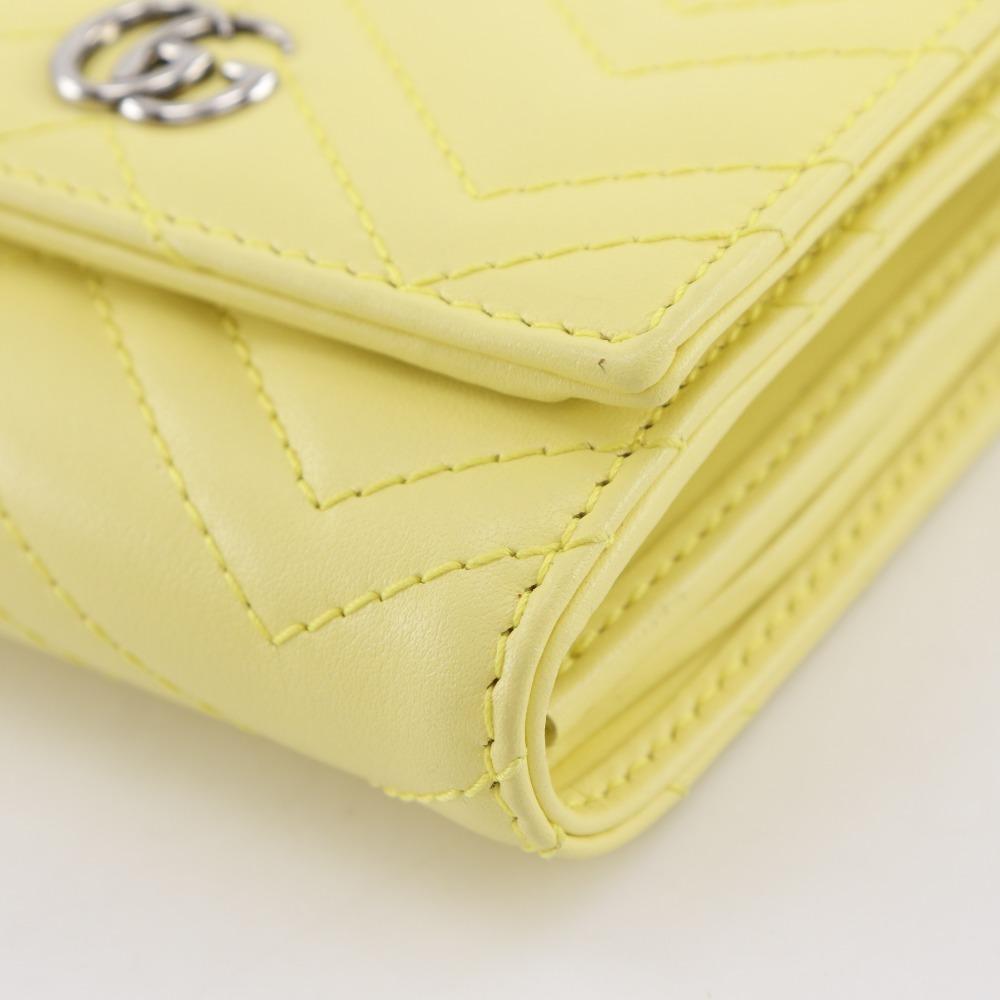 Gucci Peněženka GG Marmont Skládací peněženka 598629 kůže Dámská Použitá