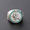 Indian Chief Hip Hop Pirate Eagle Ring Western Ethnic Cowboy Style Ring dla mężczyzn Vintage 925 Silver Jewelry
