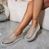 Mode Damen Sneaker 2025 Neue Strass Slipper Slip-on Sexy Plateau Freizeitschuhe Damen Outdoor Luxus Kristalle Flache Sneaker Damen