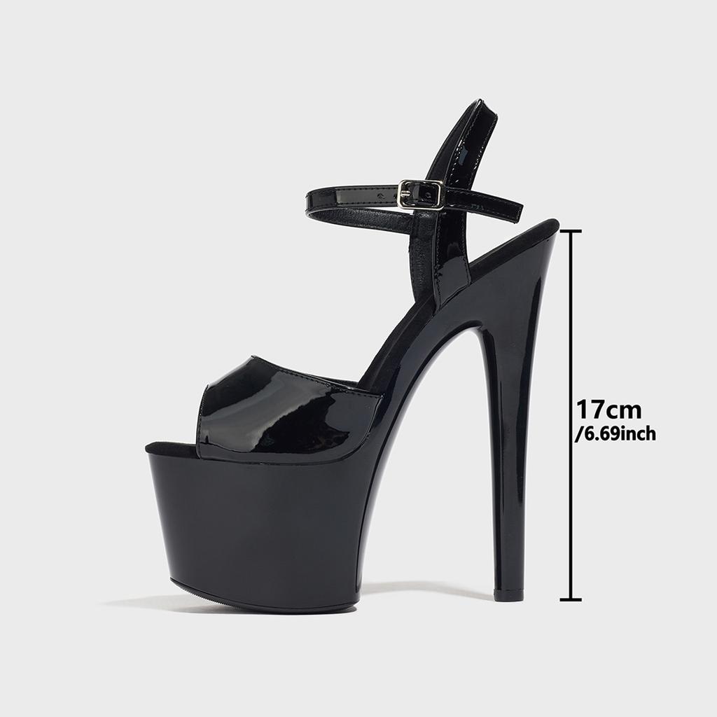 Fashion Designer Women Fashion 17cm High-heeled Platform Waterproof Fish-mouth Women's Sandals Nightclubs and Stage Shoes Zapatos Mujer