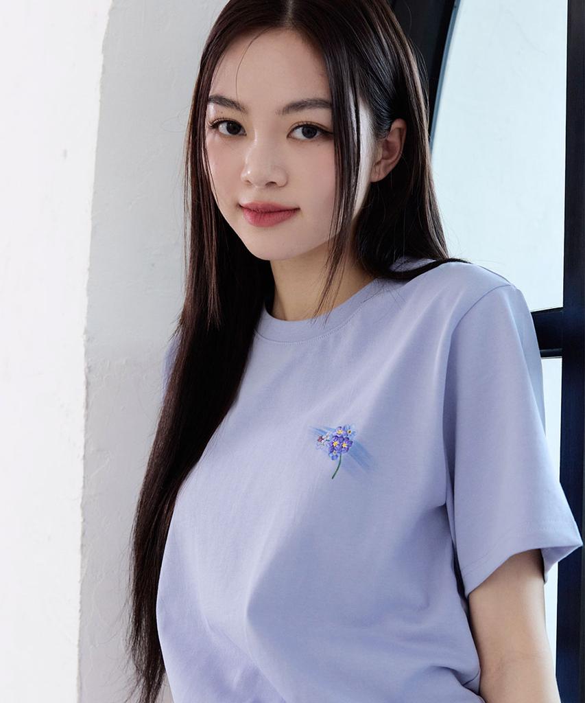 LIEMAR Flower Cotton Forget-Me-Not T-Shirt
