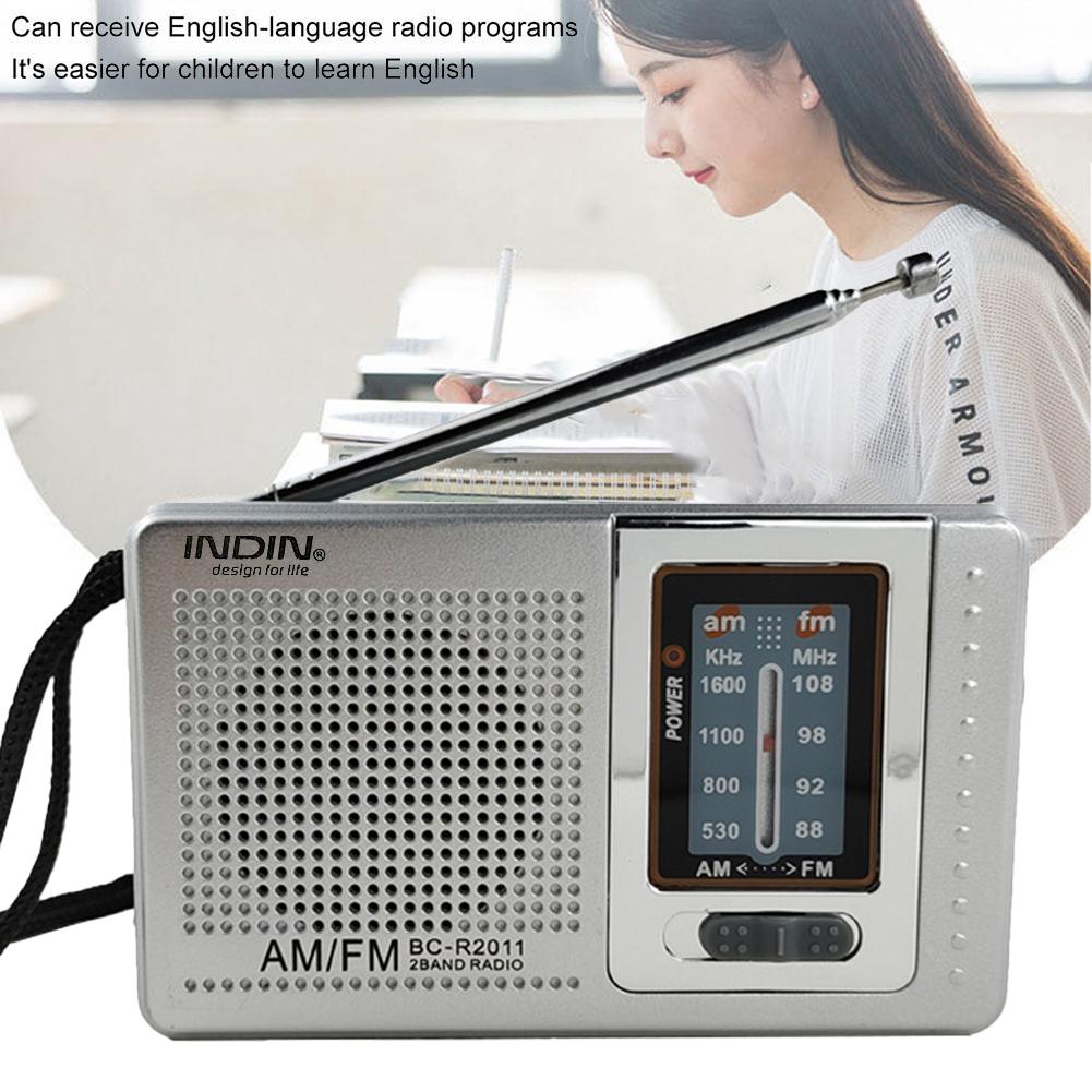 FM/AM Pocket Radio Player Telescopic Antenna Dual Band Portable Radio Battery Powered Radio with 3.5mm Jack Built-in Speaker