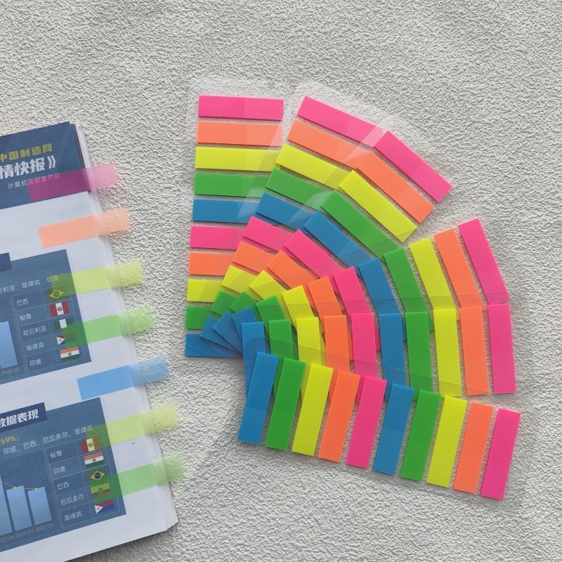 1200 Blatt Morandi-Stil Index-Tabs Transparente Fluoreszierende PET-Flags Haftnotizen Seitenmarkierer Planer-Aufkleber Schulbedarf