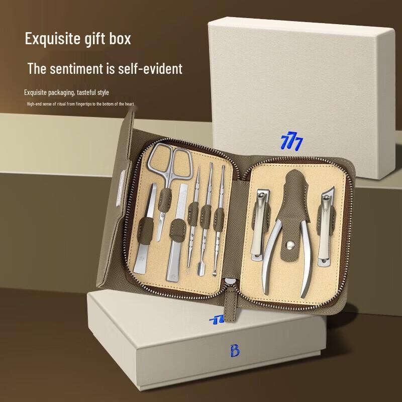 THREE SEVEN 9-Piece Stainless Steel Nail Care Set