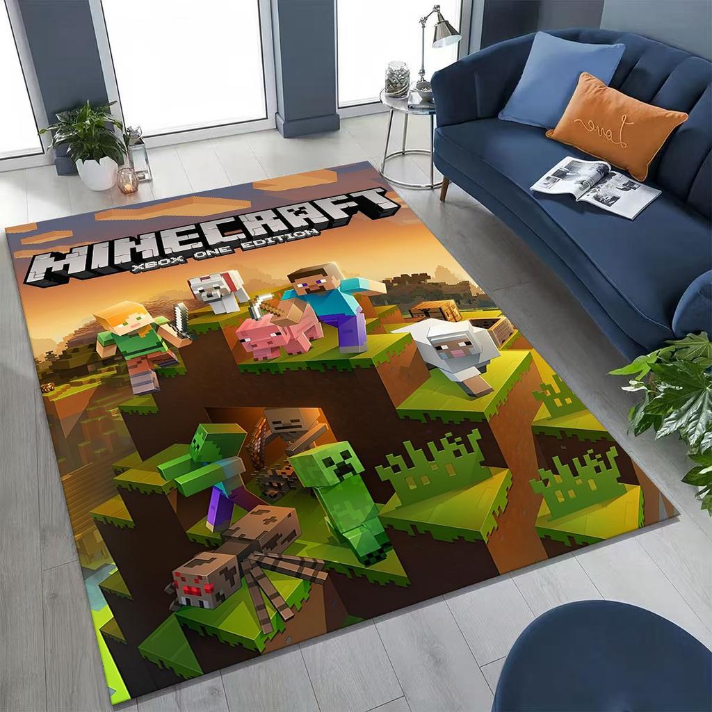 Cartoon S-Sandboxs 3D Game Carpet Rug for Bedroom Living Room Sofa Home Doormat Decor,Large Kids Play Non-slip Floor Mat Gift