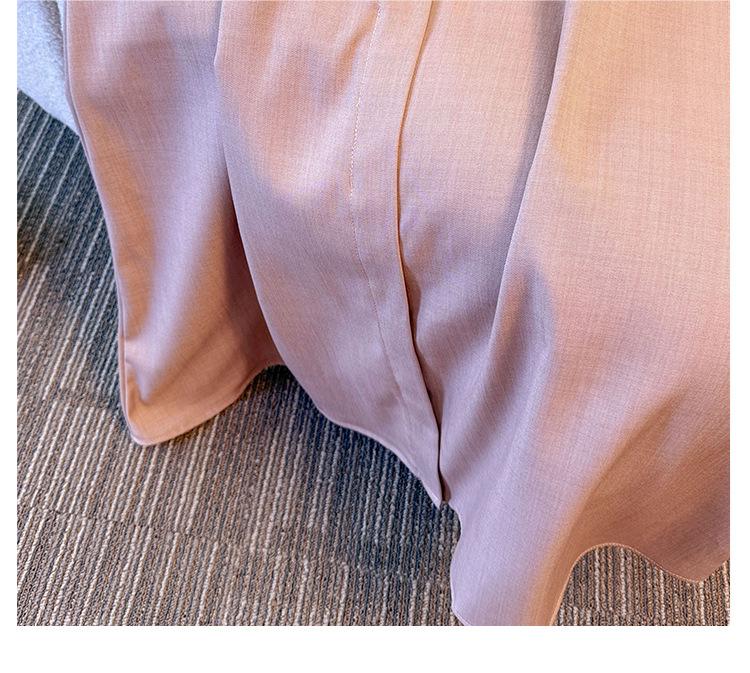 Plus Size Korean Style Apricot Knitwear & Pink Straight Tube Vest Dress Set for Women (130-350 Lb)
