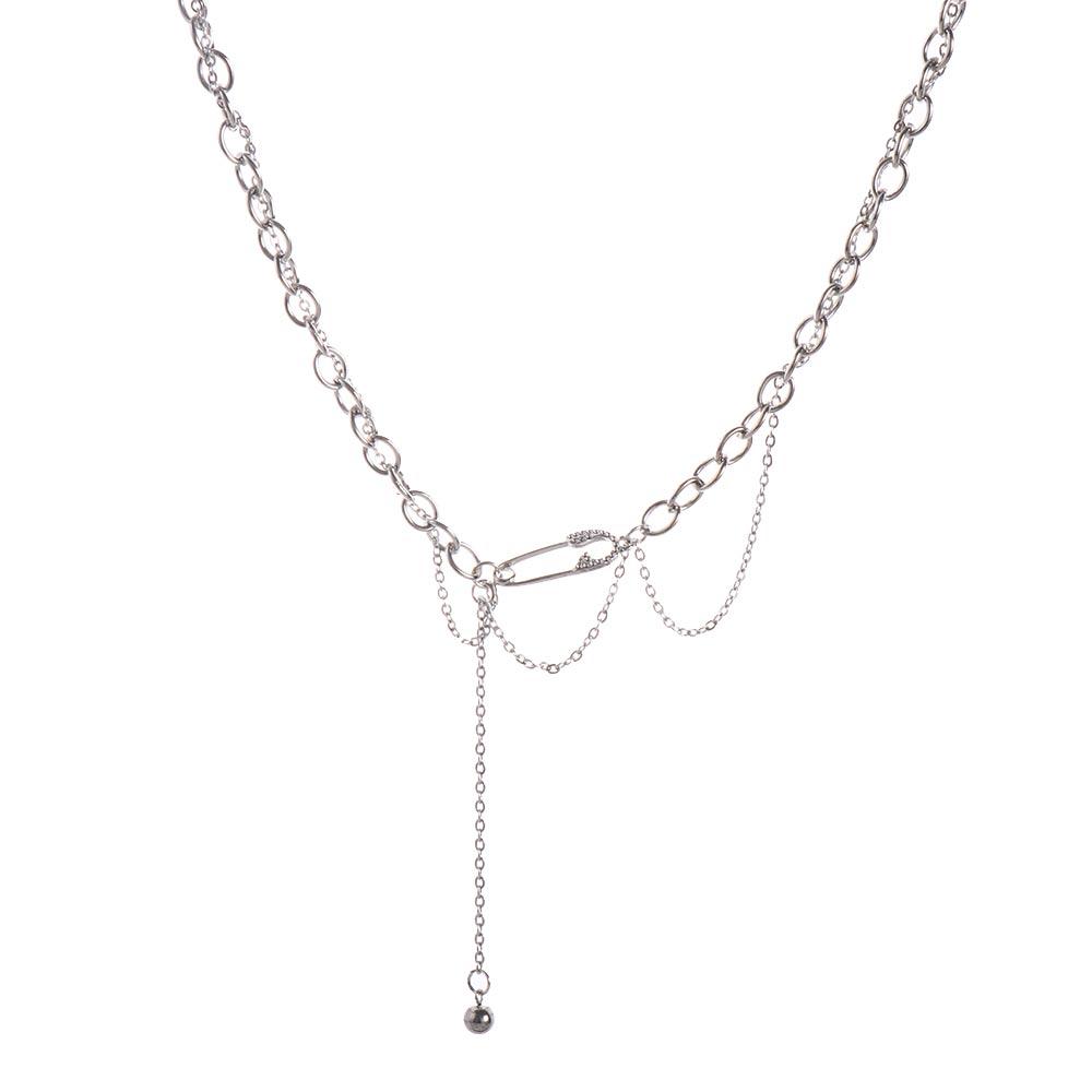 Gotycka Biżuteria Imprezowa Agrafka Kobiety Łańcuszek na Obojczyk Naszyjnik Swetrowy Naszyjnik z Zawieszką w Stylu Koreańskim