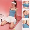 Spring New Women's Yoga Clothes Top Shoulder Strap Contrast Color Fixed Chest Pad Deep U Fashion Sling Breathable Fitness Sports Vest