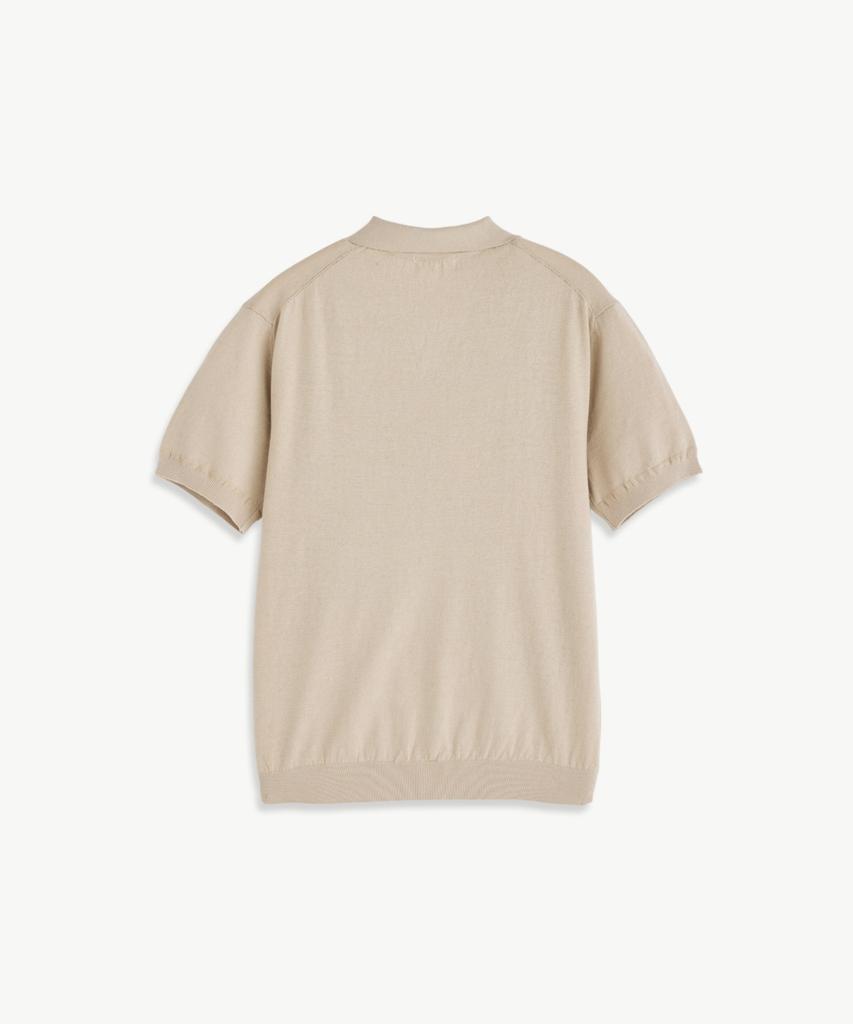 STCO Diems Linen Blend Open Collar Short Sleeve Knit_Beige (Classic Fit)_Dktxb11Csd