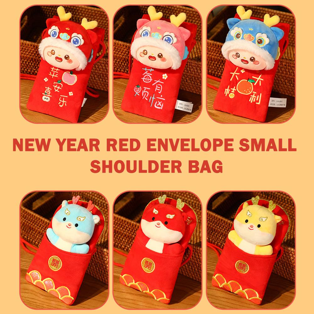 New Year Plush Doll Backpack Comfortable Stylish Festival Red Envelopes Holiday Supplies