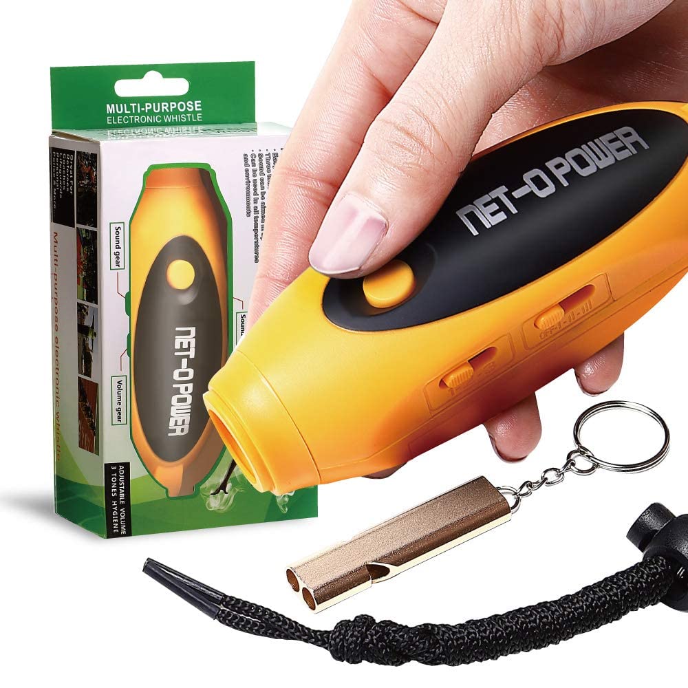 

Electronic Whistle 3 types of whistle New AAA battery included NET-O [3 levels, sounds] model, (yellow)