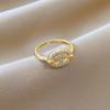 Real Gold Pig Nose Full Of Diamonds Ring Opening Adjustable Simple Jewelry Japanese Ring Couple Ring