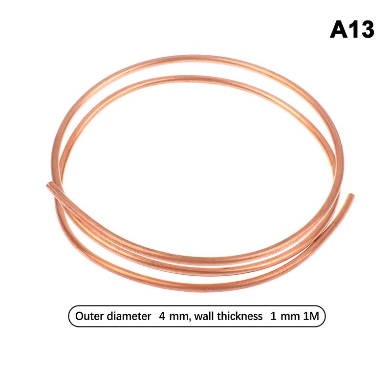 1Meter Copper Soft Copper Tube Coil Od 1.6~5.0Mm Id 0.5~1.0Mm Pure Coppers Wire Pipe Airs Conditioner Cooling Diy Crafts
