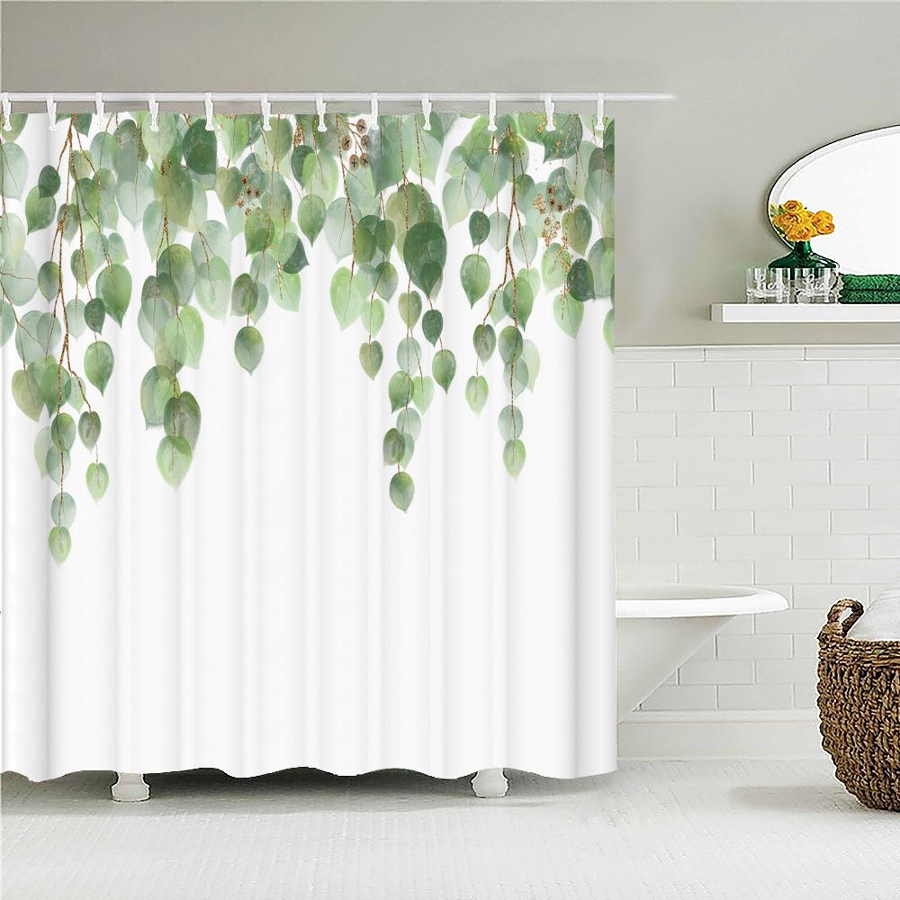 Flowers Grass Green Plants Waterproof Shower Curtains For Bathroom Bath Curtains Multi-Size 240*180Cm 3D Print Shower Curtain