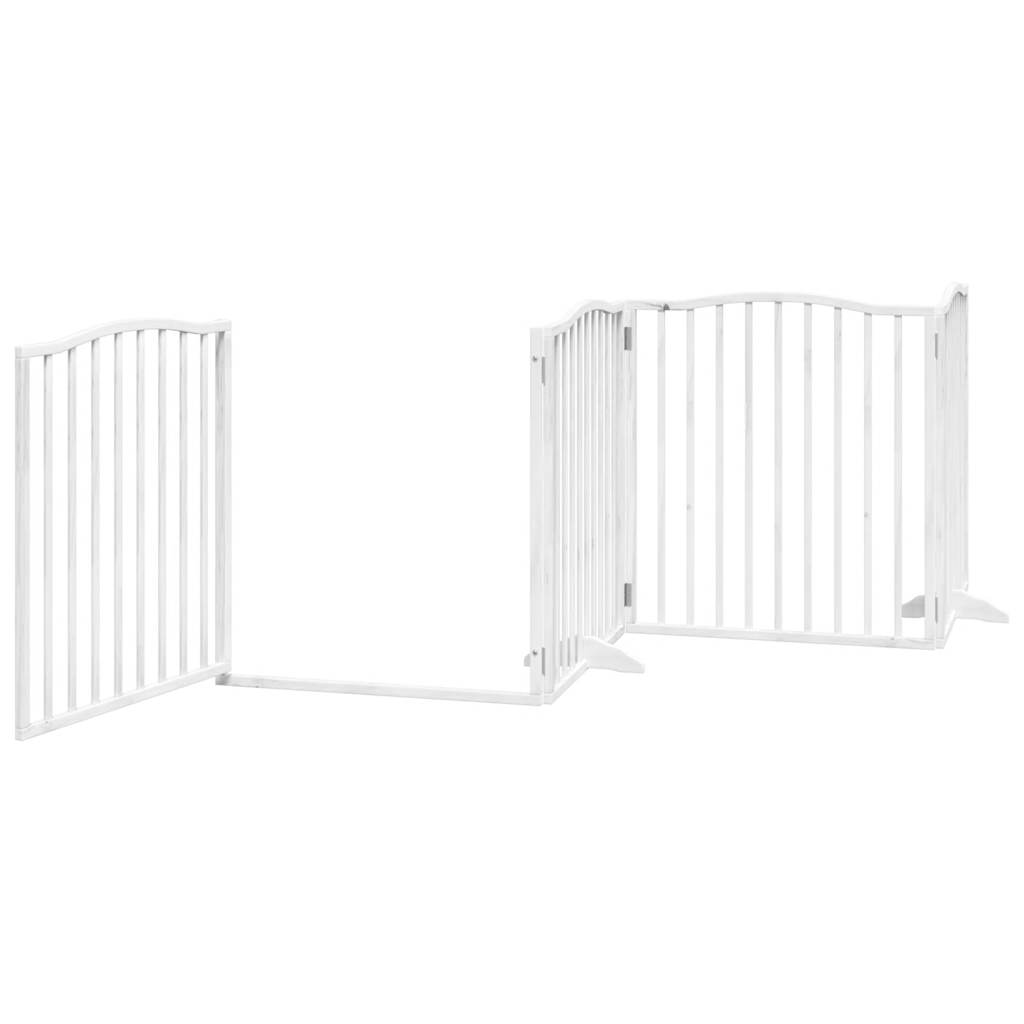 Vidaxl Foldable Dog Gate, With Door, 4 Panels, White, 320 Cm