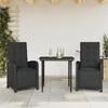 VidaXL Bistro Set with Cushions 3 Pcs, Garden Table and Chairs, Outdoor Furniture Set Balcony, Modern, 3212528