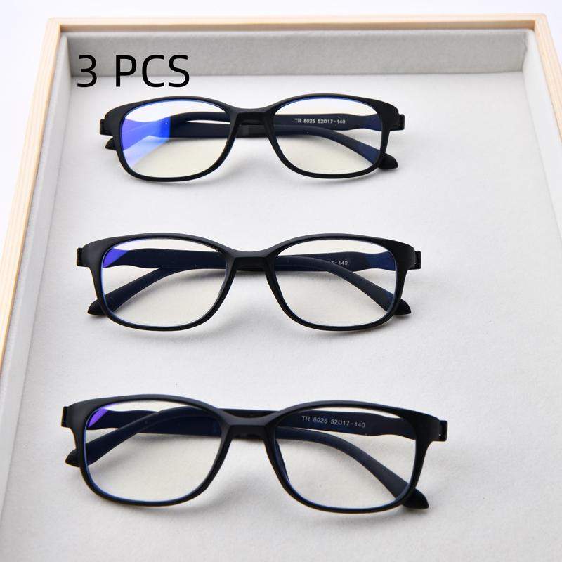 

3Pcs Suit Men Women Square Pc Frame Reading Glasses Ultralight Portable Presbyopic Eyeglasses Blue Light Blocking Vision Care +1 +1.0