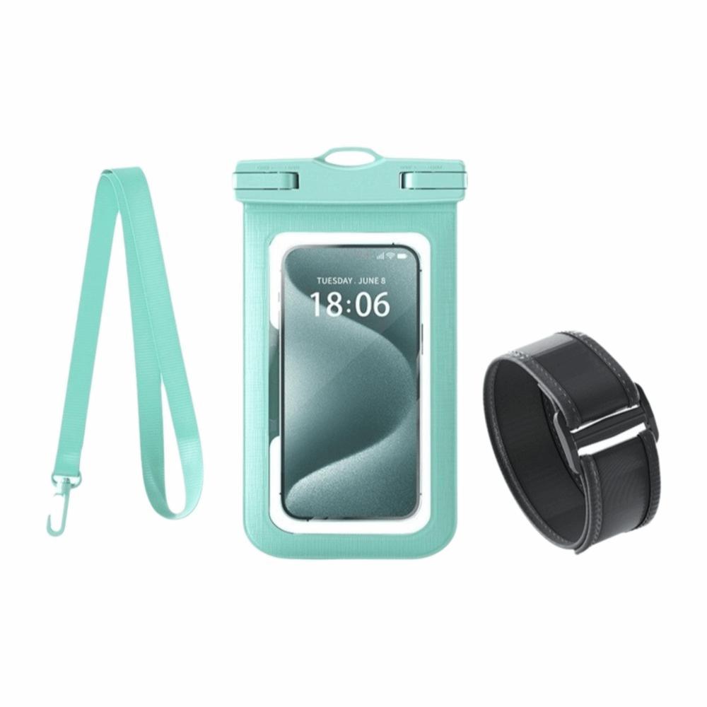 

Fashion Adjustable Strap Waterproof Phone Pouch Lightweight Armband Dry Bag PVC Touch Screen PVC Storage Pack Pool світло-зелений колір