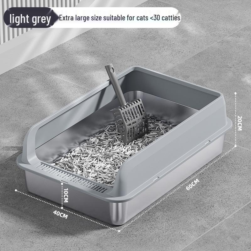 Luxuriöse spritzwassergeschützte Katzentoilette mit großem Raum, hohem Rand und Edelstahleinsatz für Weihnachten