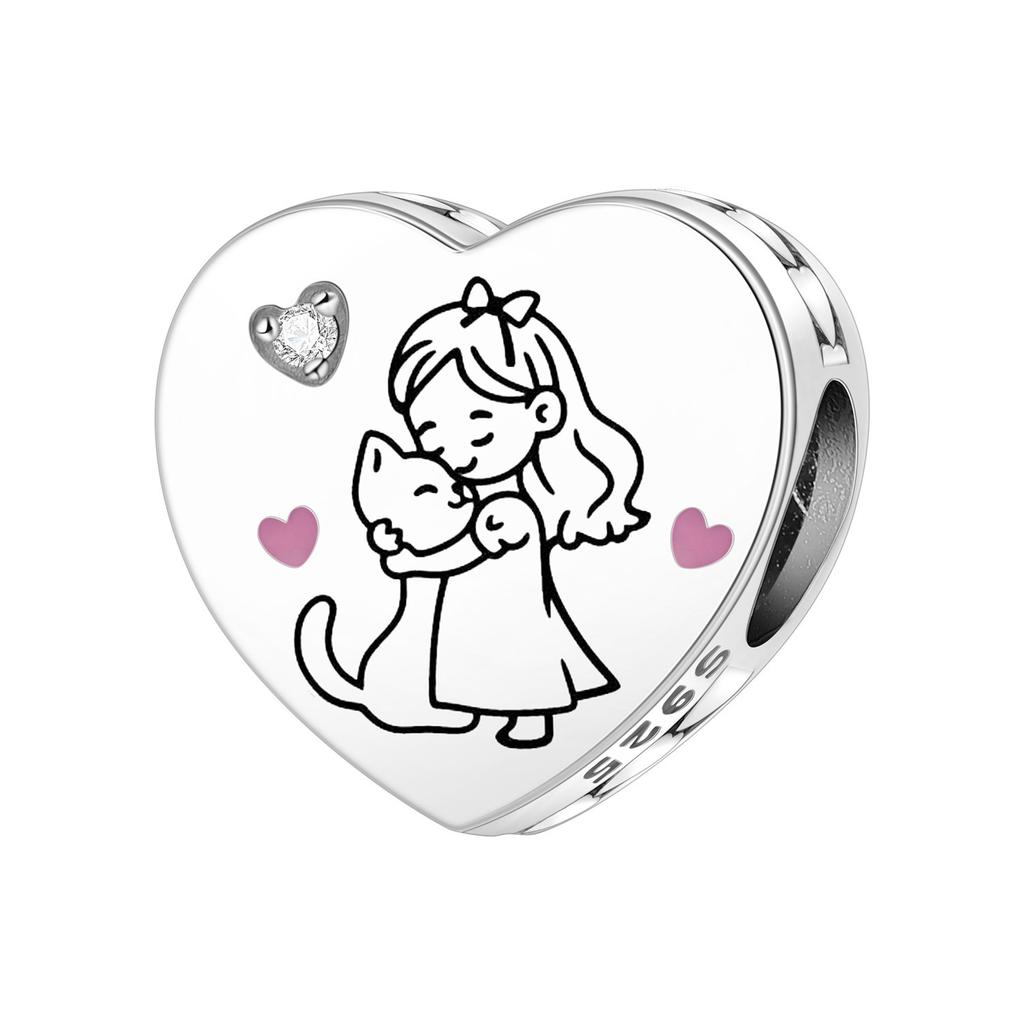 NEW 925 Silver Charm Beads Fit Original Bangle DIY Star Moon Sun Cross Heart Designs Perfect Party Gift