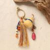 Portable Travel Keychain Designed with Lightweight Woven Gourd and Tassels Detail Handmade Keyring Accessory