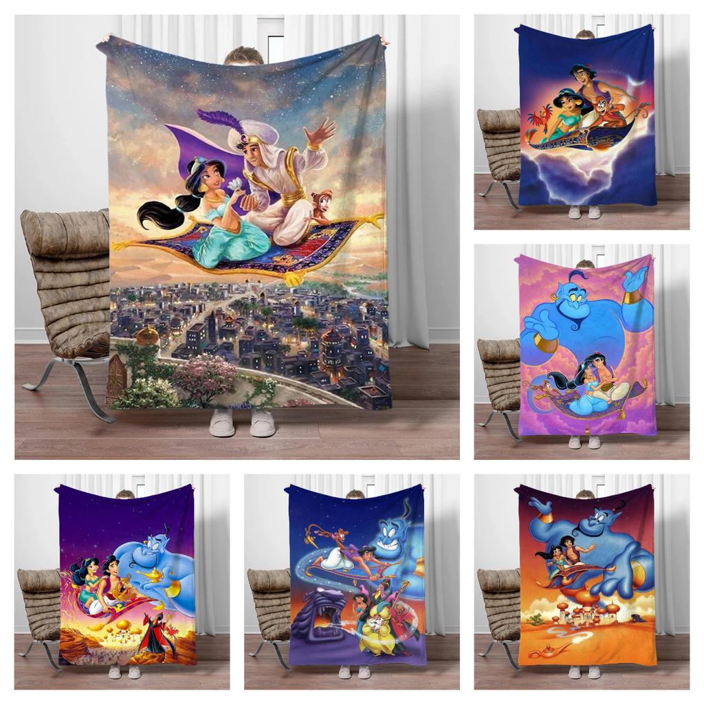 Aladdin Cartoon Princess Jasmine Children Warm Soft Blankets for Sofa Bed Cover Blanket Suitable for Birthday Souvenir Gifts