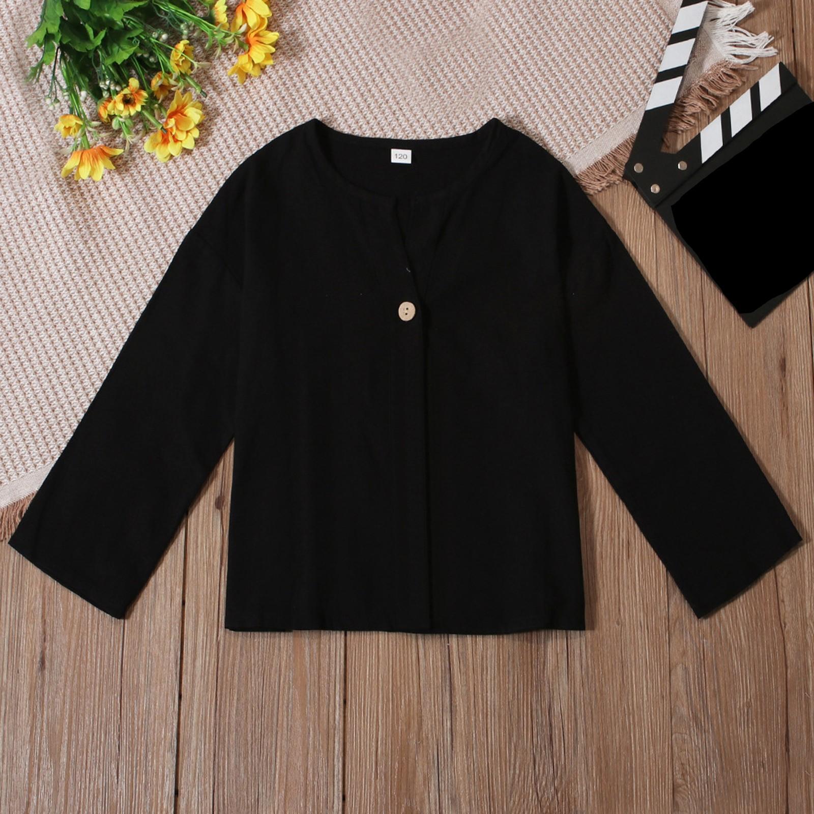 

Детская модная повседневная кофта-кардиган с V-образным вырезом 140 чёрный