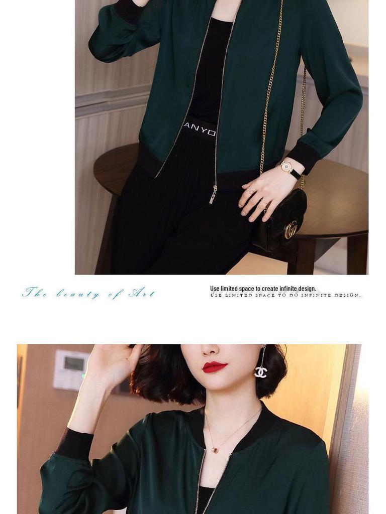 Mom's Elegant Chiffon Sun Protection Jacket – Slimming, Plus Size Cardigan, Stylish Loose-Fit Baseball Jacket for Women