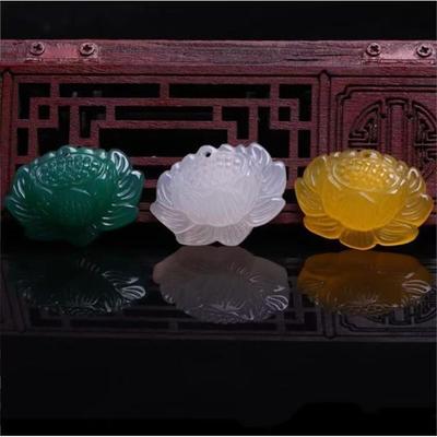 Jewelry Jadeite Necklace Natural Lotus Jadeite Pendant Fashion Jade Lotus  Gifts