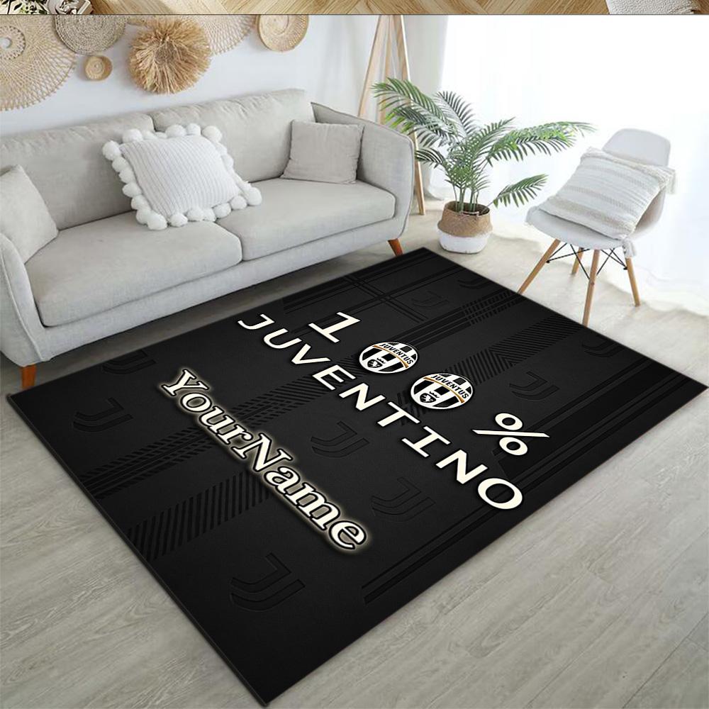 Juventus Customize Text Floor Rug Office Rug Suitable for Dormitory Entryway Outdoor Game Room Antislip Carpet Office Home Decor Gift for Festivals