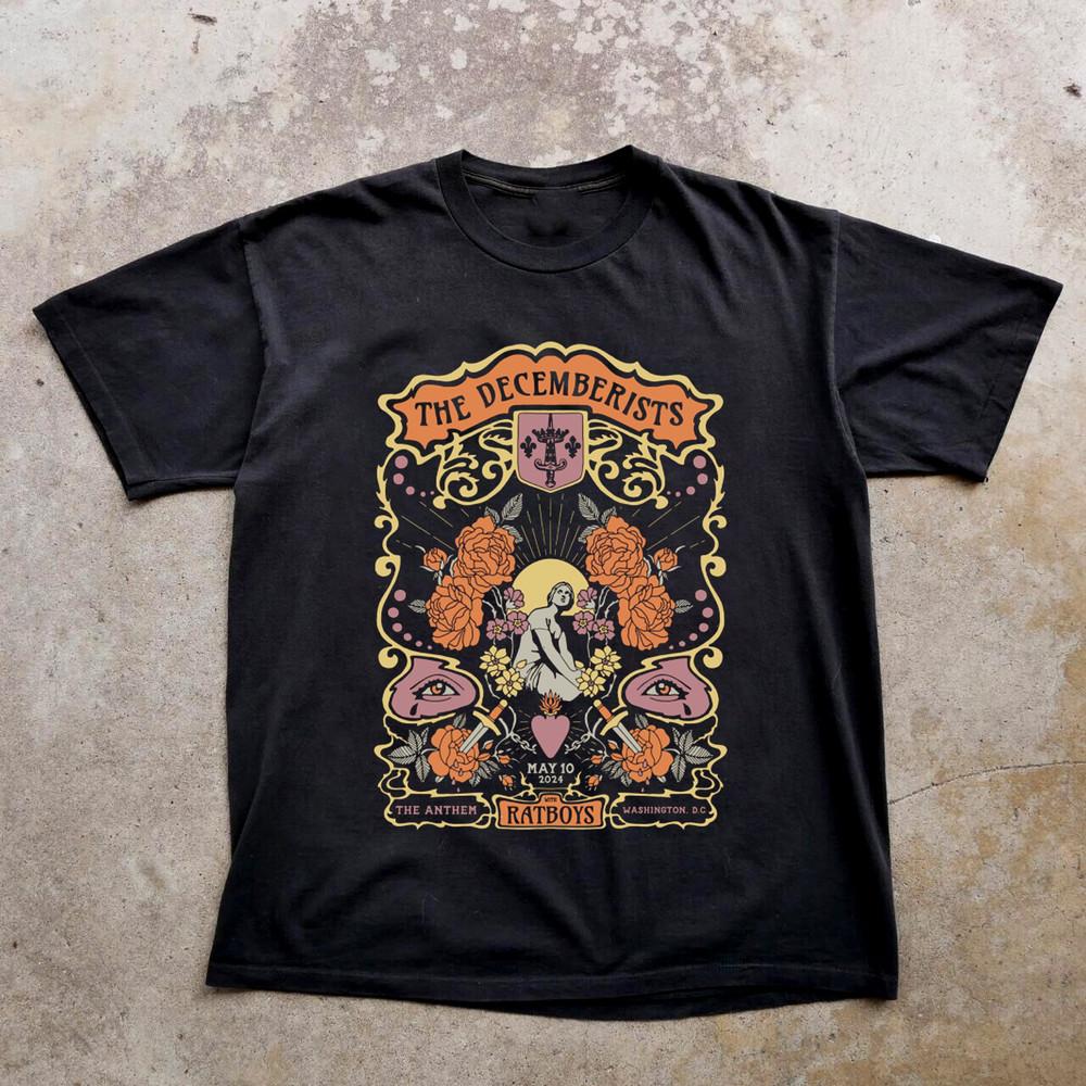 NEW The Decemberists Band 2024 Concert Short Sleeve Black All Size Shirt AR889 Unisex T-Shirt M