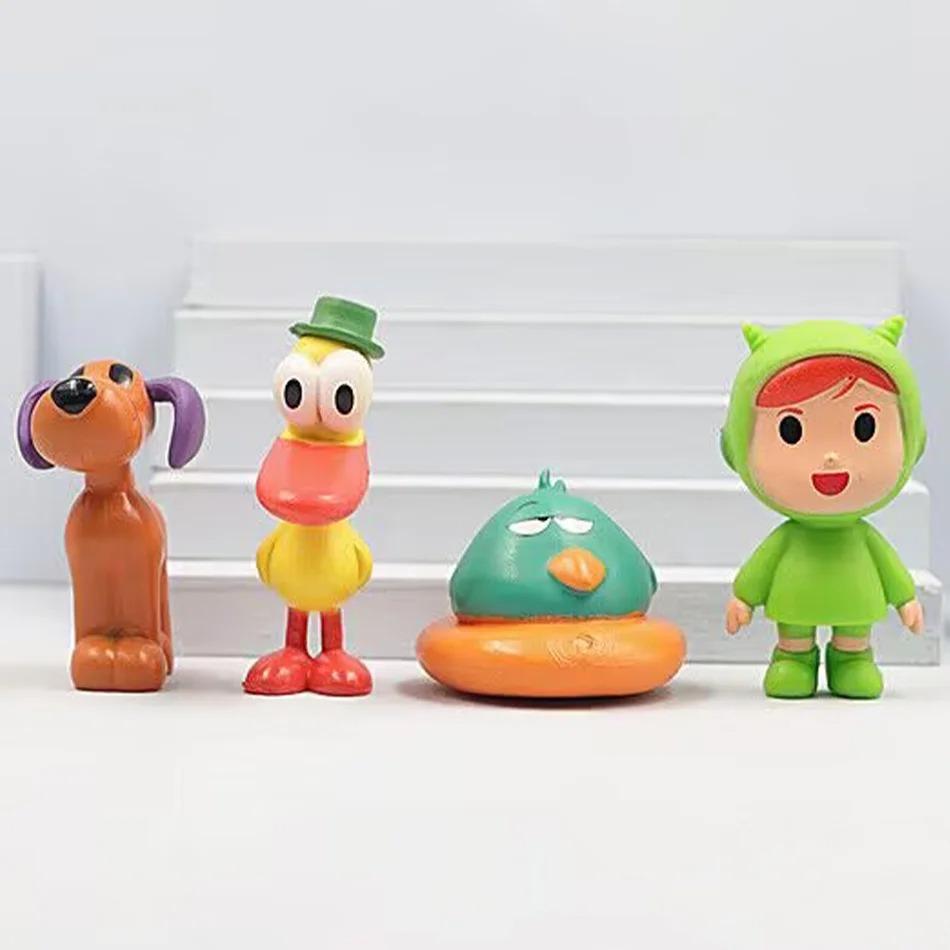 7Pcs/Set Pocoyo Animal Toy Bird Duck Elephant Doll Model Scene Ornaments Anime Cartoon Cute Pvc Figures Toys