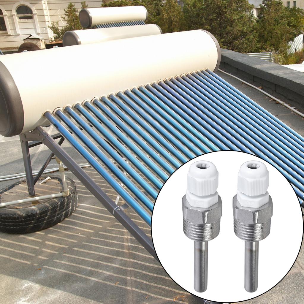 Pachet de 2 Senzori de Temperatură Manșoane de Imersie 8x50mm Oțel Inoxidabil Filetați Pentru Monitorizare Precisă Ușor de Instalat
