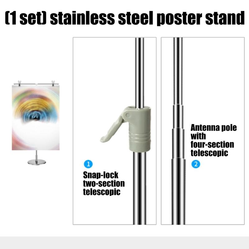 Metal Banners Holder Store Counter Poster Display Stand Signage Stand Adjustable Advertising Signs Stand for Supermark