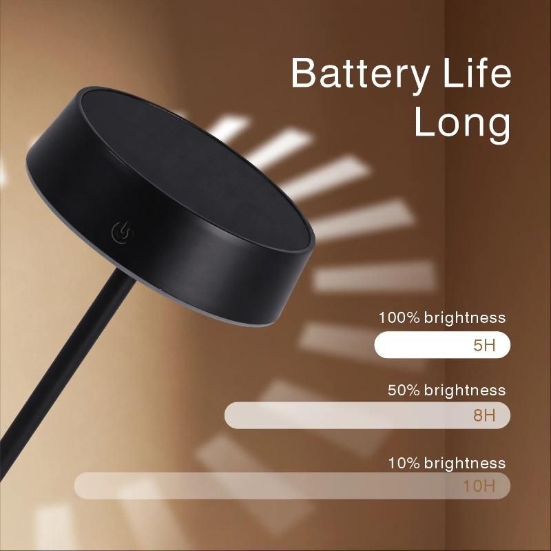 Nowa Rechargeable Desk Table Lamp do Sypialni i na Kemping, Podwójne Tryby Ładowania, 3 Temperatury Barwowe, Wodoodporna Lampka Nocna do Domu i na Zewnątrz