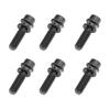 6Pcs Bike Screws Bolts Set Mountain Bicycle Handlebar Stem Ti Alloy with Washer M5x18mm Black