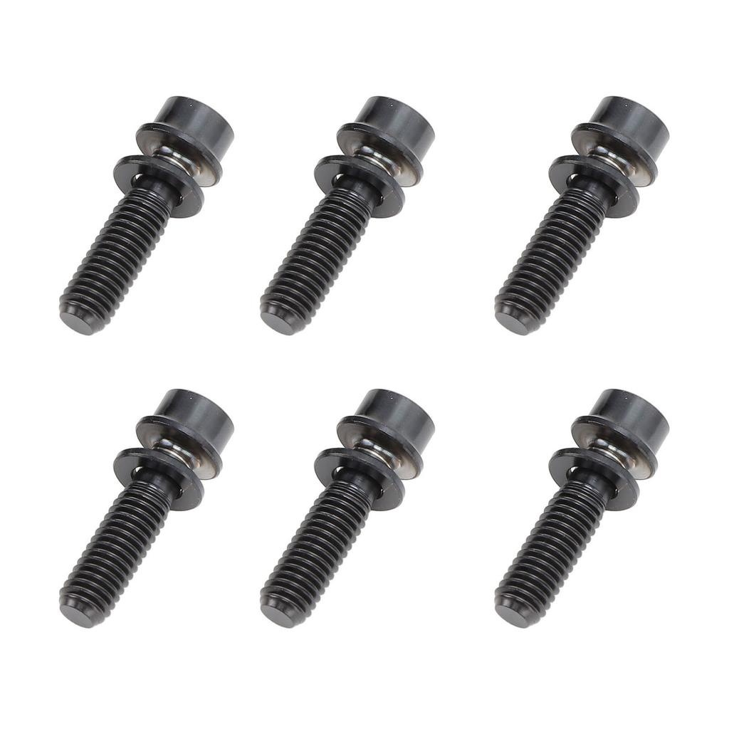 6Pcs Bike Screws Bolts Set Mountain Bicycle Handlebar Stem Ti Alloy with Washer M5x18mm Black