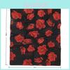 Rose Flower Silk Scarf With Breathable And Warmth For Women Fashion Accessory