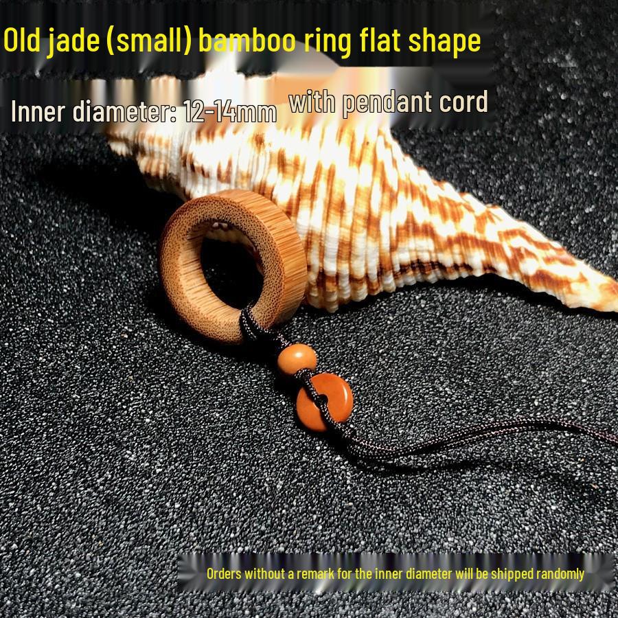 Handmade Double-Sided Polished Mottled Jade Bamboo Thumb Ring for Men and Women