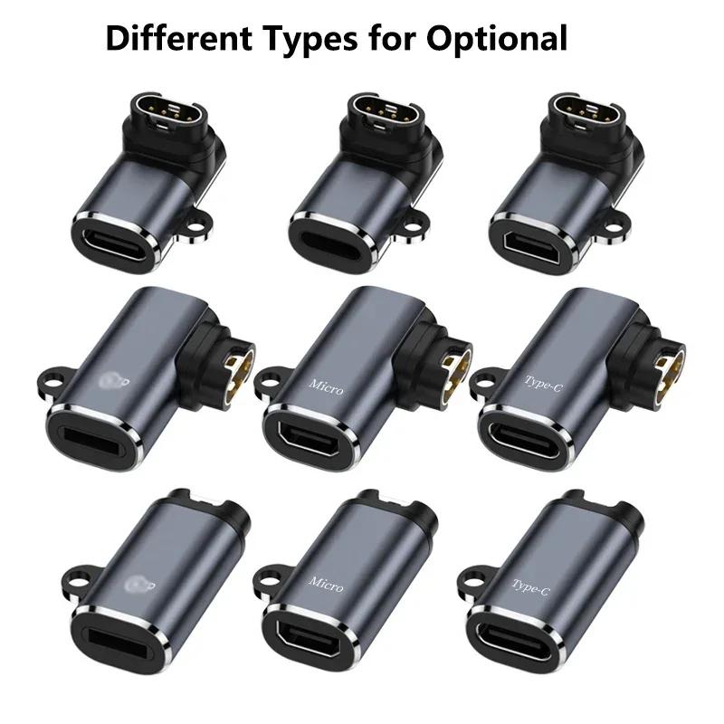 Konektor adaptéru nabíječky USB typu C/Micro/IOS na 4piny pro hodinky Garmin Fenix 7/6/5/7X/6X/5X/ Venu 2 plus Převodník nabíjení