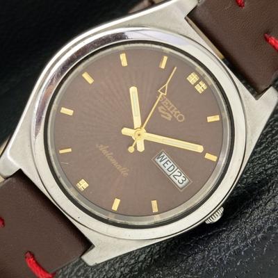 Gebrauchte Seiko 5 Auto 6309B Japan Herrenuhr D/D Braun 608a-a315117-2