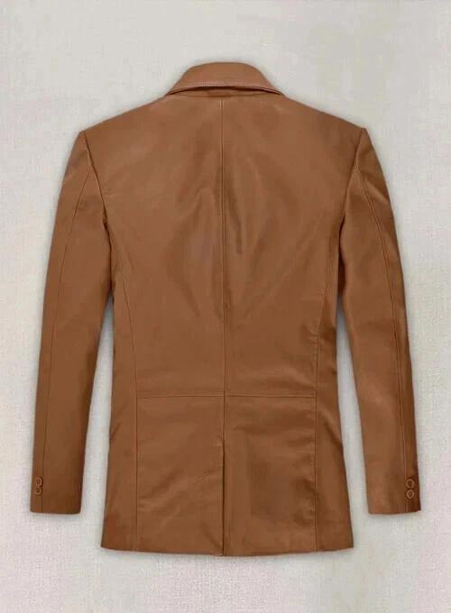 Lammleder Weich Formell Stilvoll Hochzeit Herrenblazer Tan Handgefertigt Echtes Leder