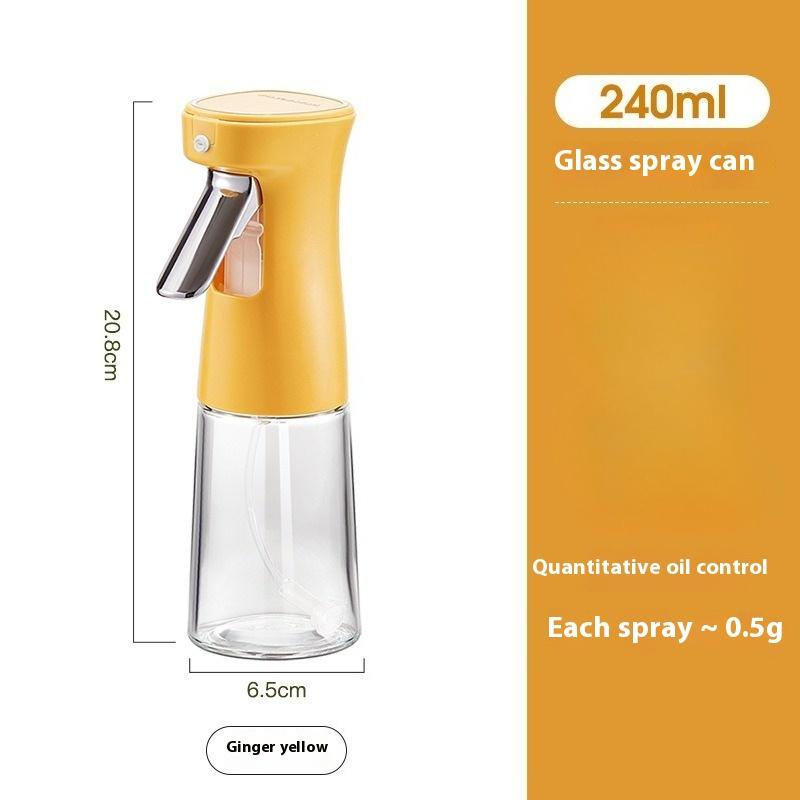 240ml Glass Oil Spray Bottle Atomized Air Fryer Oil Spray Bottle Kitchen Cooking Tool Press Type Air Fryer Spray Oil Bottles