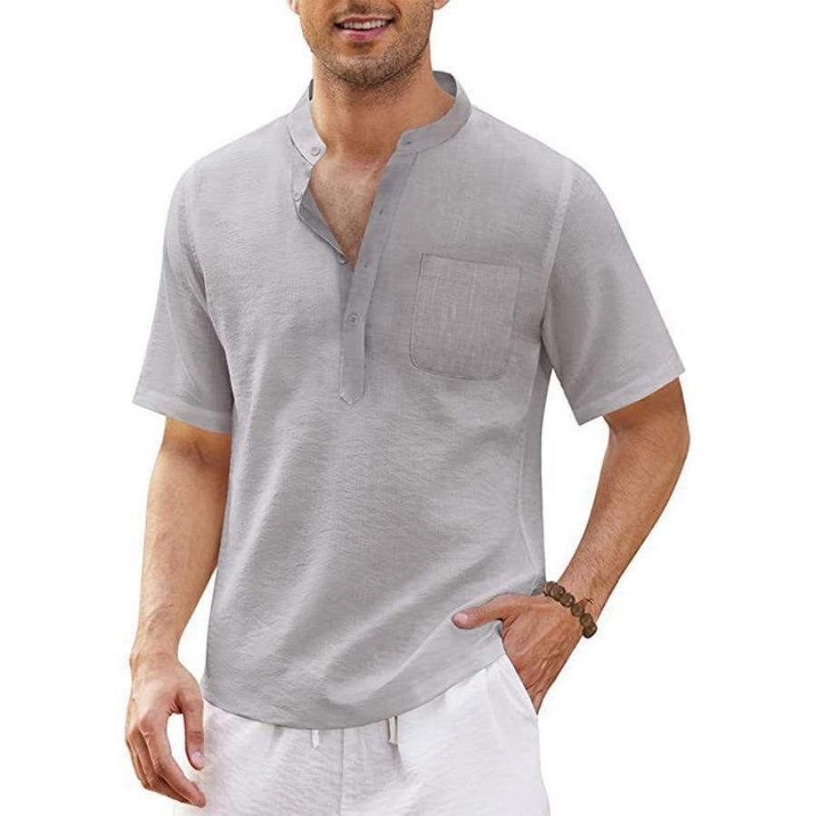 Summer New Men's Short-Sleeved T-shirt Cotton and Linen Led Casual Men's T-shirt Shirt Male Breathable S-3XL