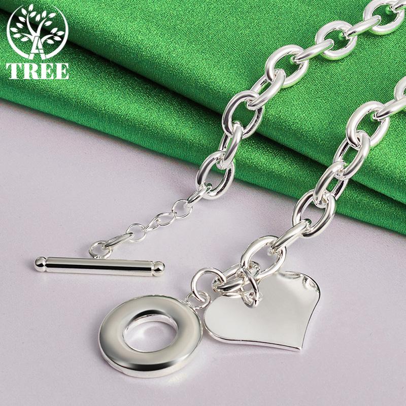Charm 925 Sterling Silver Heart-Shaped Pendant Necklace High-Quality Jewelry For Women New Accessories Birthday Wedding Party