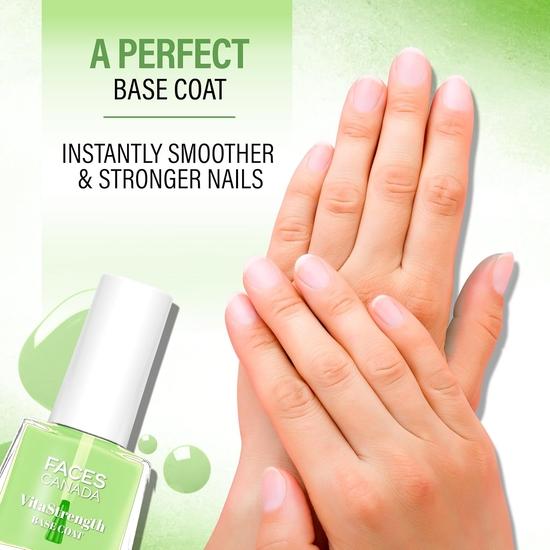 FACESCANADA Vitastrength Base Coat, 5 Ml|Strengthens Glossy Finish Nail s|Brightens|Multivitamin|Borage Oil|Instantly Smoothens|Hydrates|Cruelty-Free